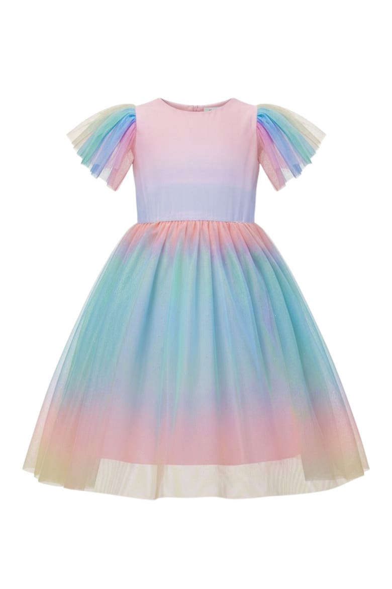 Cotton Candy Dreams Flutter Sleeve Party Dress, Main, color, Pink