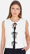 Yumi Knitted Bow Trim Waistcoat