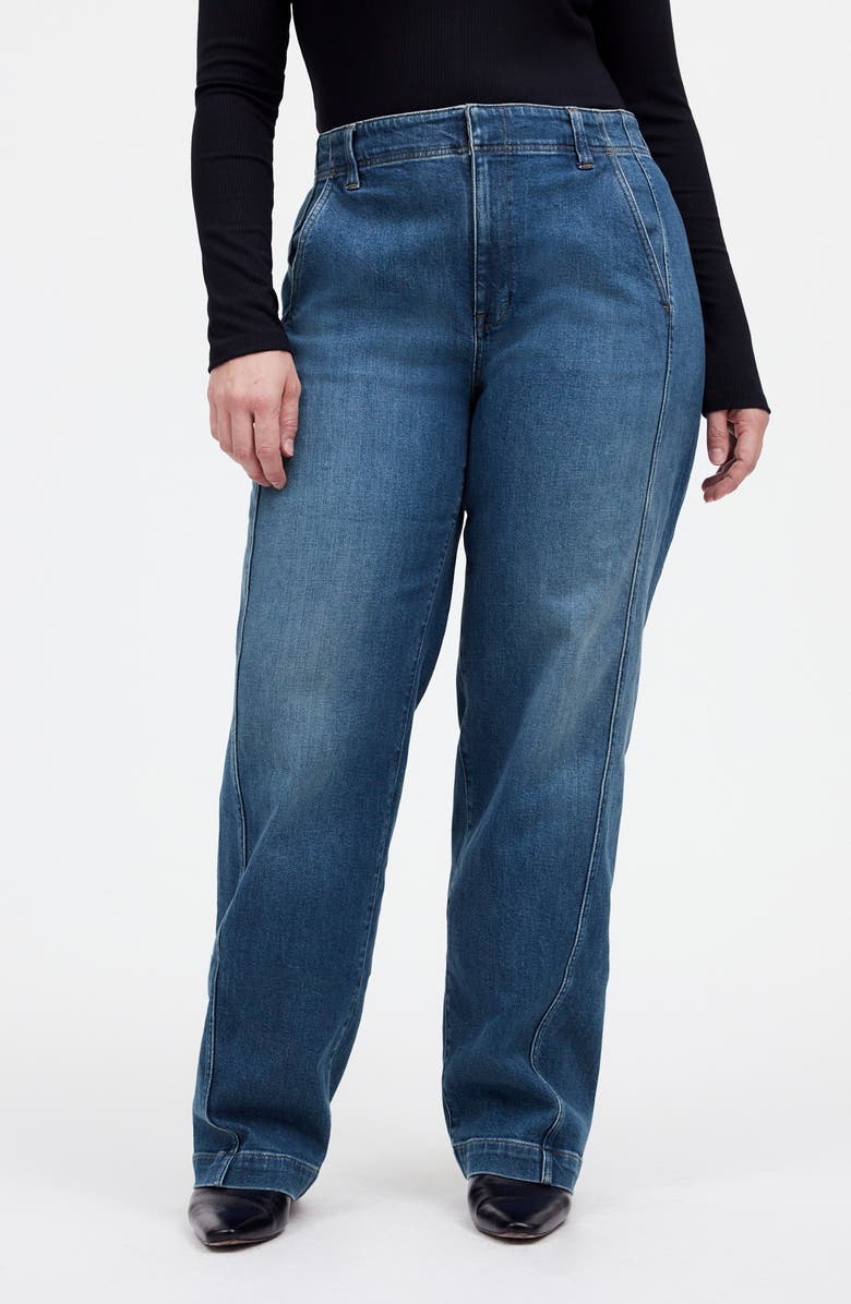 Madewell Tapered Seamed Jeans, Alternate, color, Calvert Wash