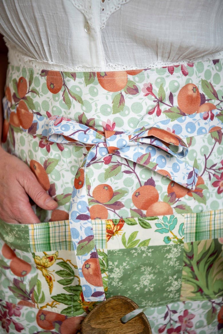 Orange Blossom Gathering Apron, Alternate, color, Orange