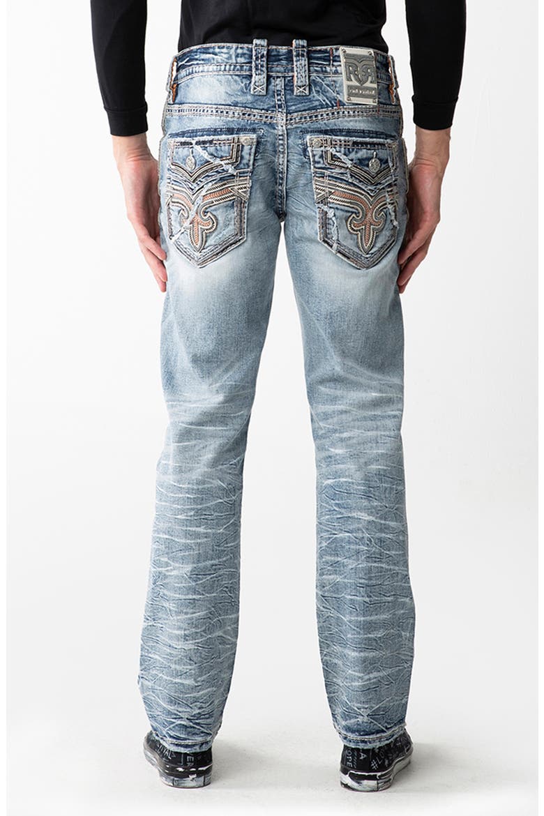 Distressed Straight Leg Jeans, Alternate, color, DEEN J203