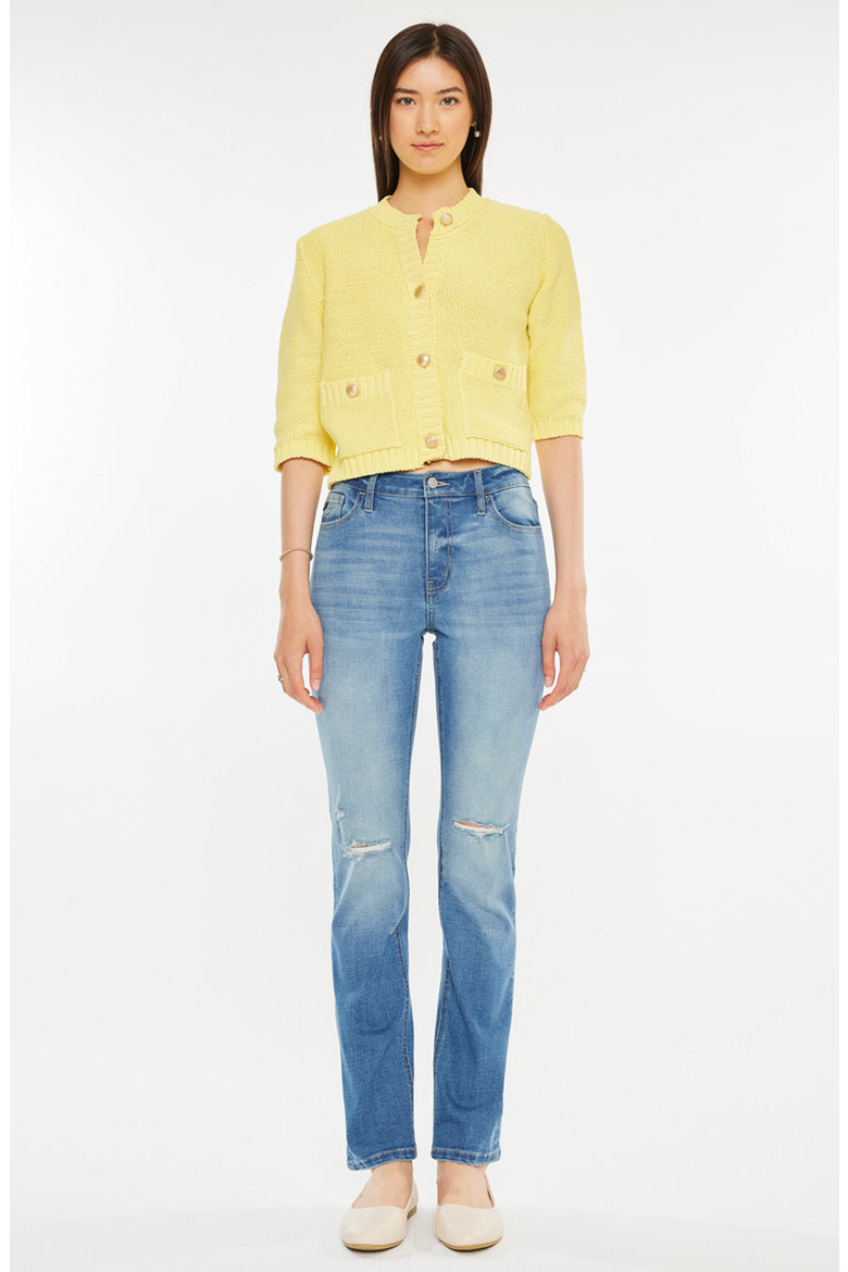 Diana Essentials High Rise Slim Straight Jeans, Main, color, Medium Wash