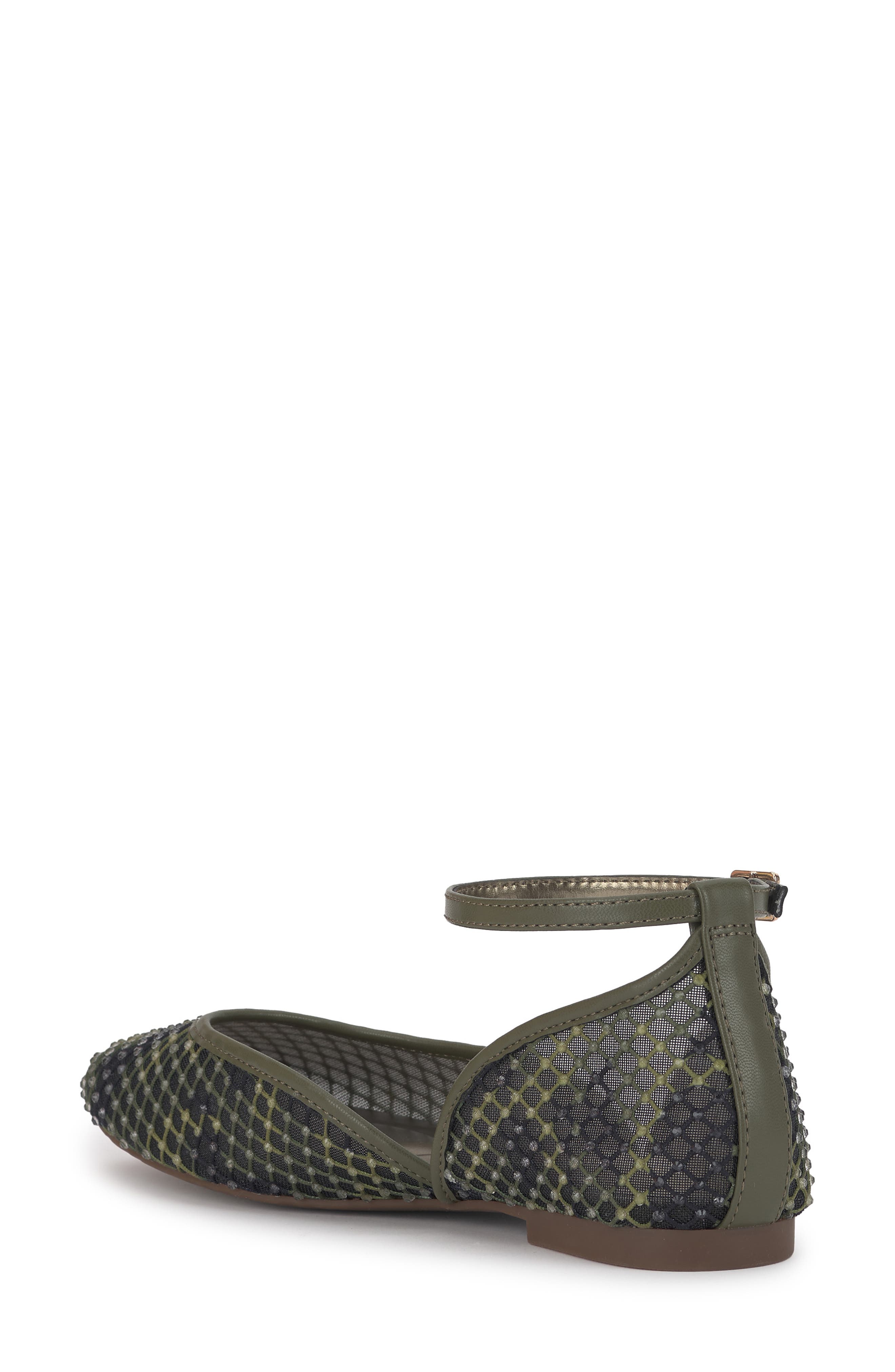 Laelli Ankle Strap Flat, Alternate, color, DEEP MOSS