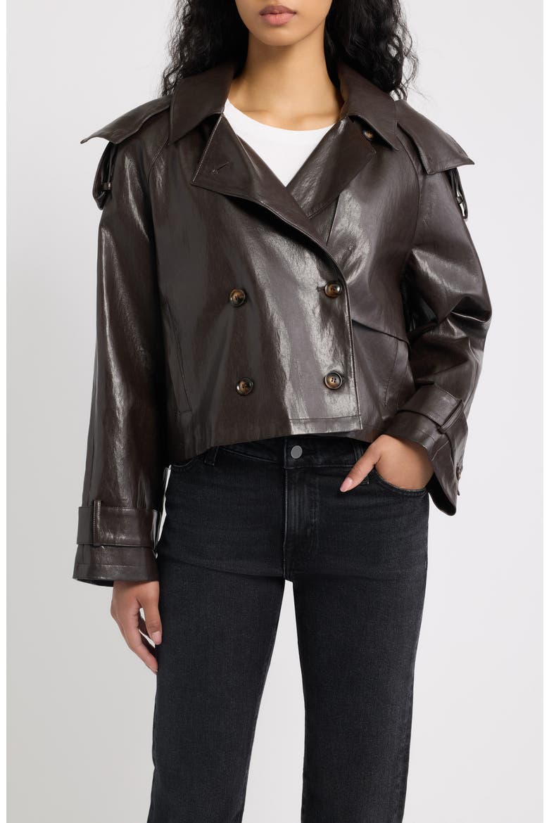 Camari Faux Leather Jacket, Main, color, BROWN