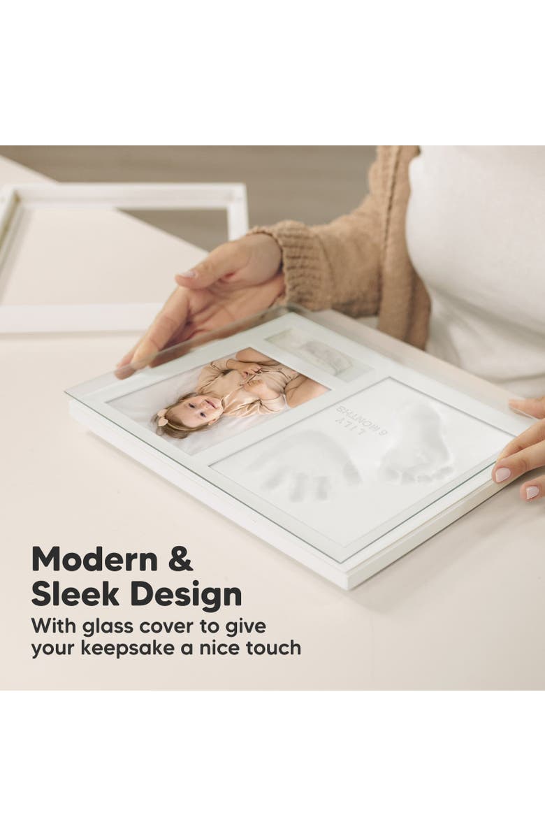 KeaBabies Noel Baby Handprint & Footprint Keepsake Frame, Alternate, color, Alpine White