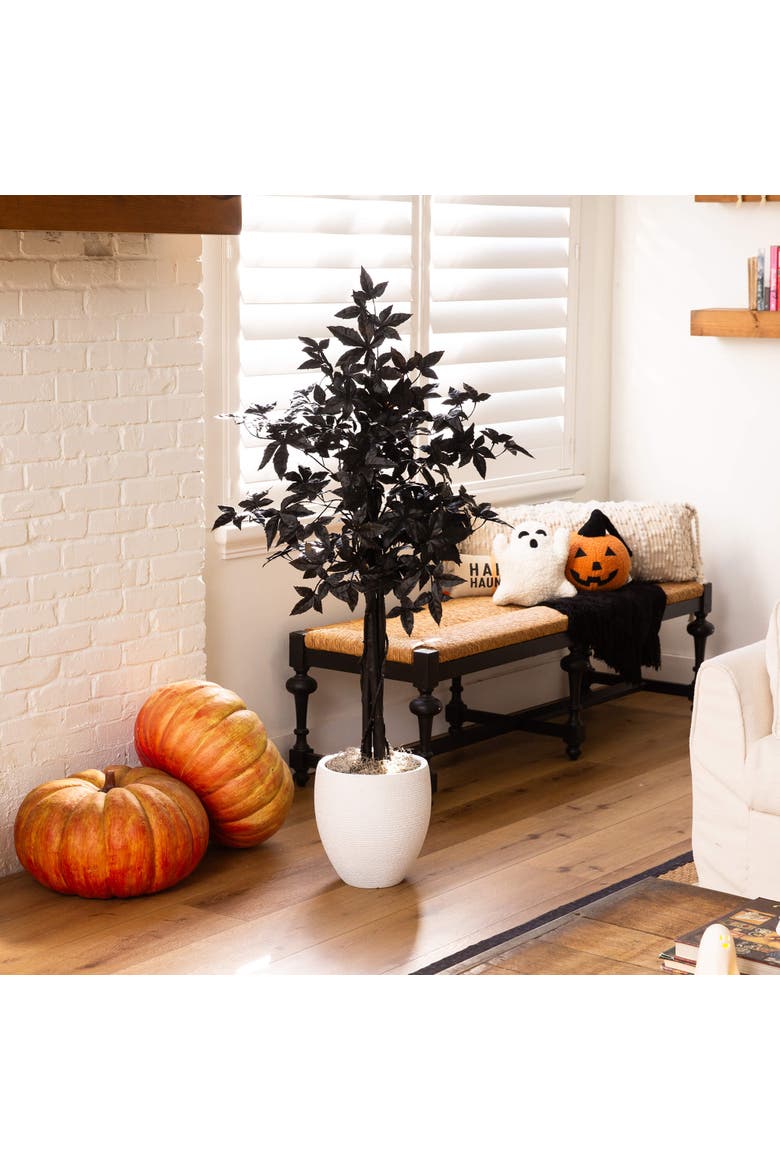 4-ft Artificial Halloween Black Maple Tree with Natural Trunk, Alternate, color, Black