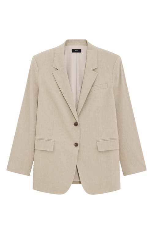 Theory Relaxed Blazer In Good Linen In Gray