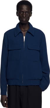 SANDRO Textured zip-up jacket