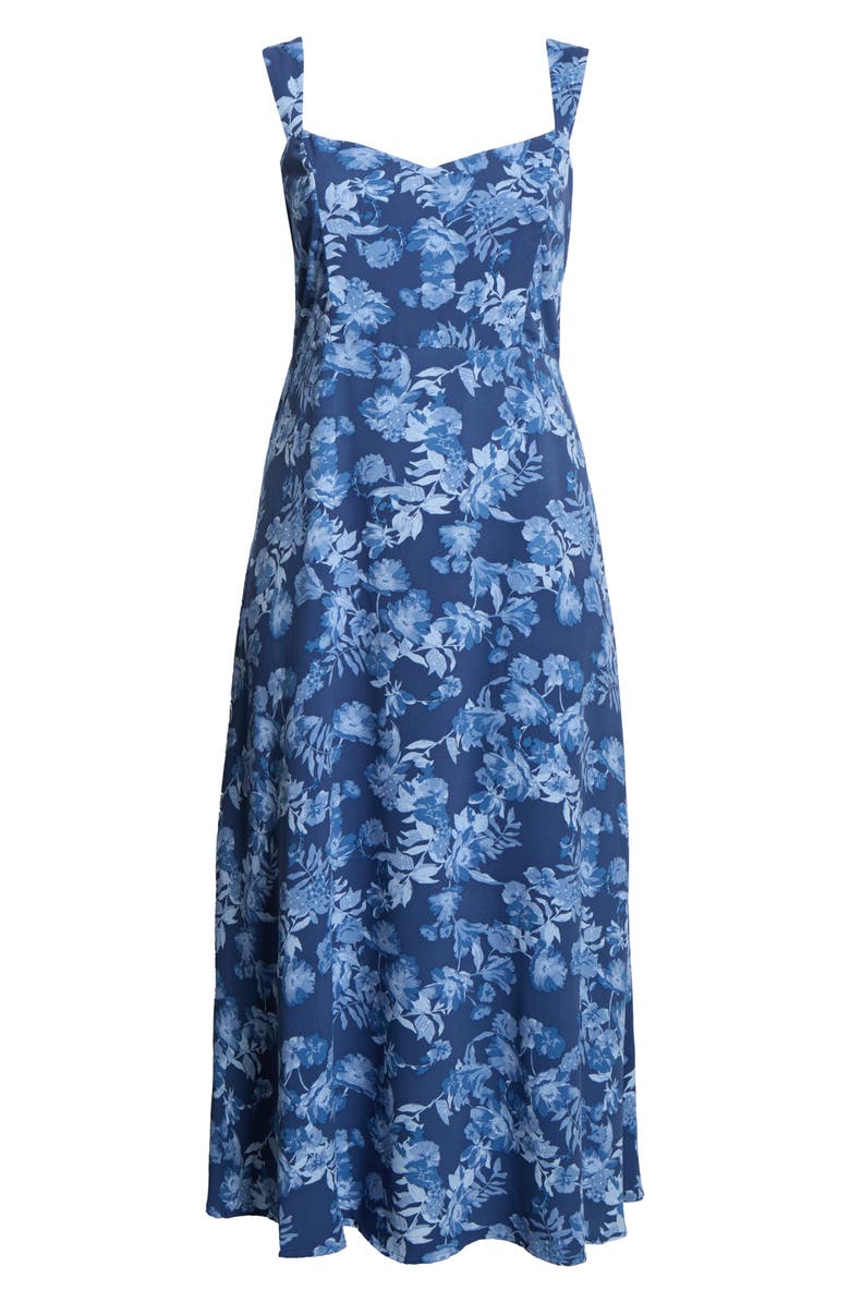 SUGARLIPS Bary Floral Print Sleeveless Midi Dress, Alternate, color, Navy-Blue