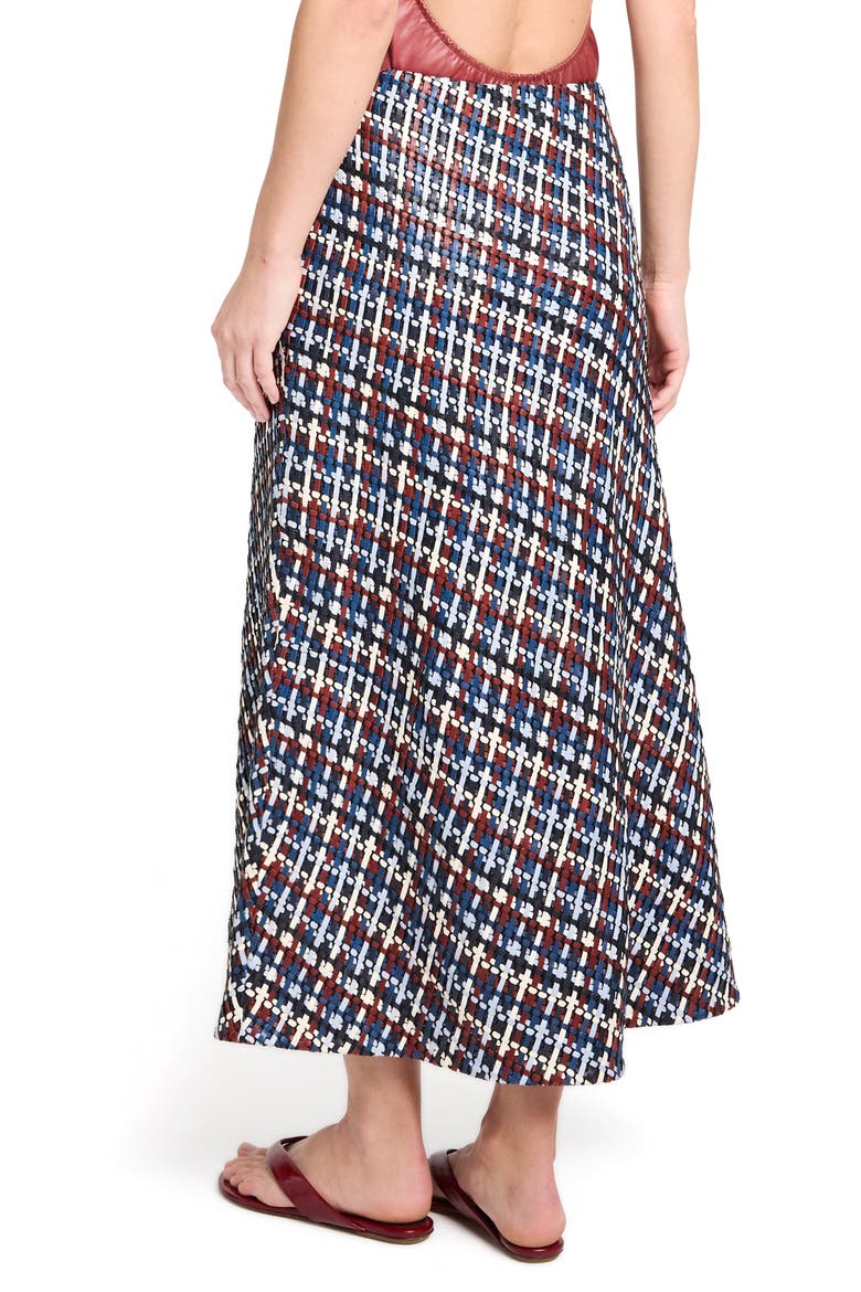 Leather A-Line Skirt, Alternate, color, BLUE MULTI
