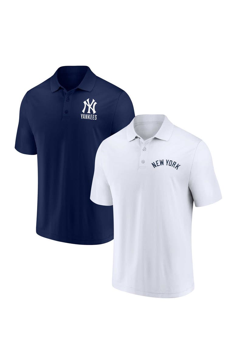 FANATICS Men's Fanatics Branded Navy/White New York Yankees Two-Pack Logo Lockup Polo Set, Main, color, Navy