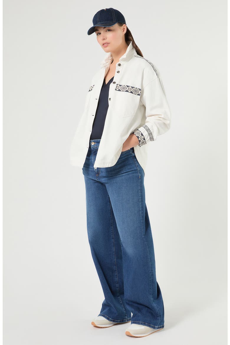 Slana High Waist Wide Leg Jeans, Alternate, color, NAVY