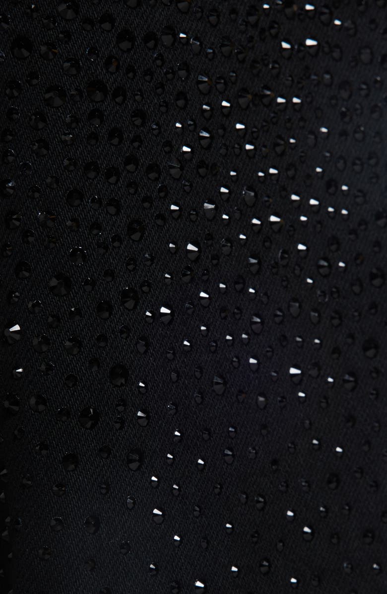 Golden Goose Crystal Embellished Ripped Straight Leg Jeans, Alternate, color, Black