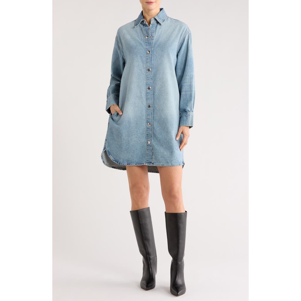 Dl1961 Faye Long Sleeve Denim Dress In Blue