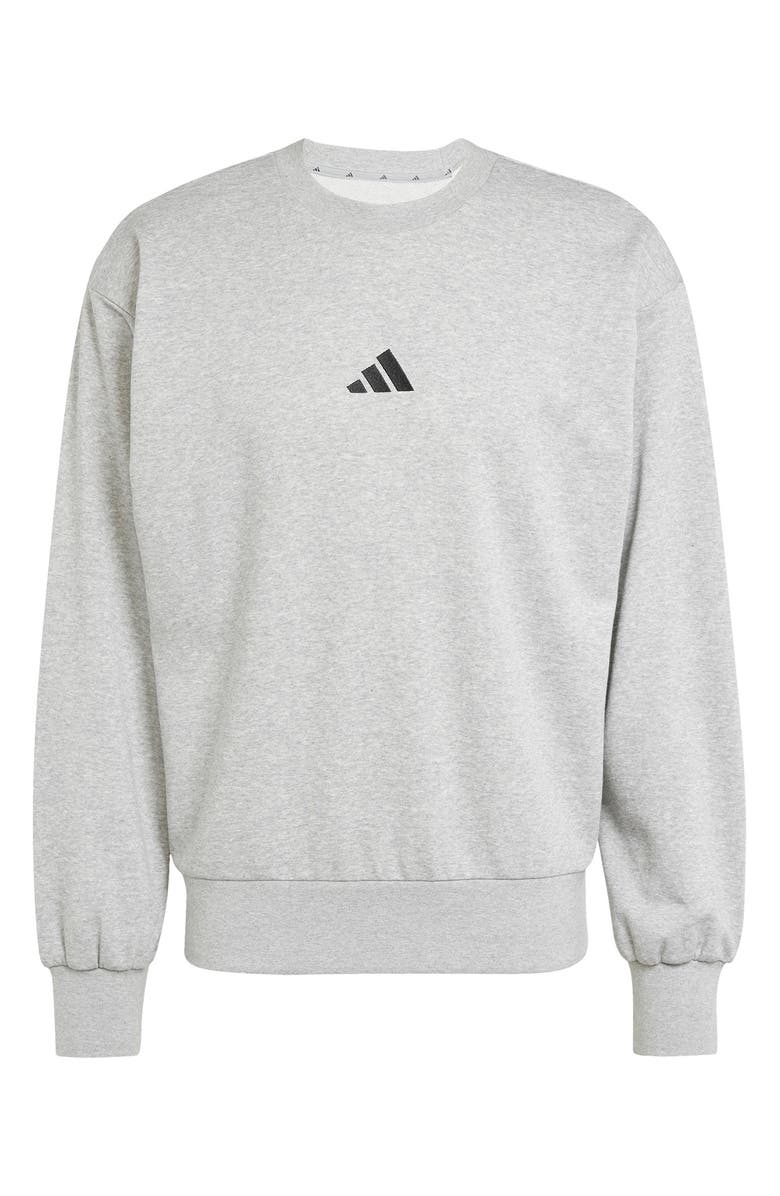 adidas Essentials French Terry Crewneck Sweatshirt, Alternate, color, Mgreyh/Bla