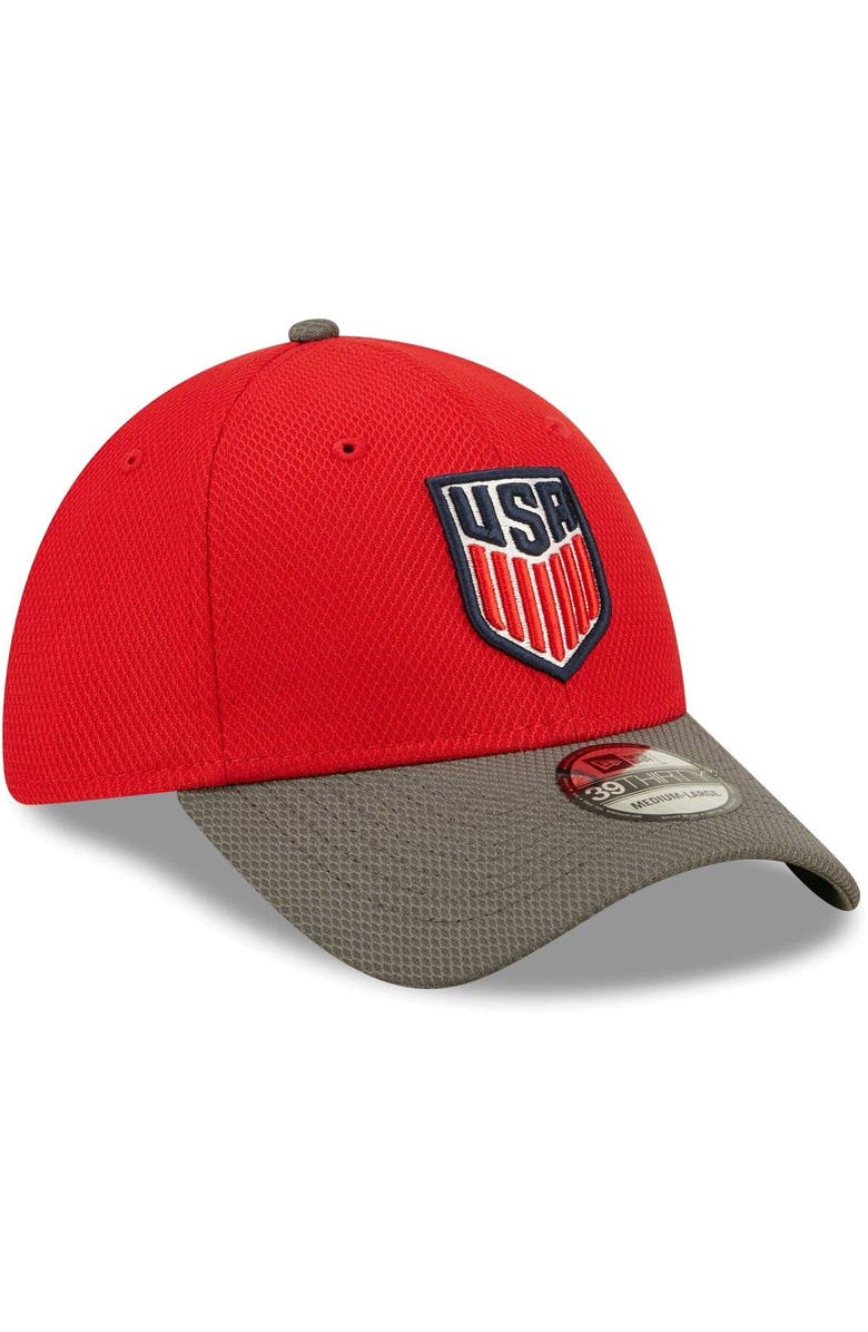 New Era Men's New Era Red USMNT Team Basic Diamond Tech 39THIRTY Flex Hat, Alternate, color, 