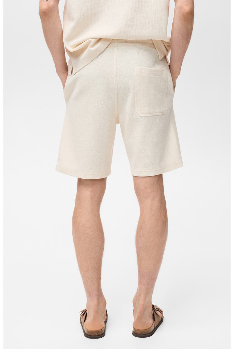 Textured Drawstring Shorts, Alternate, color, ECRU