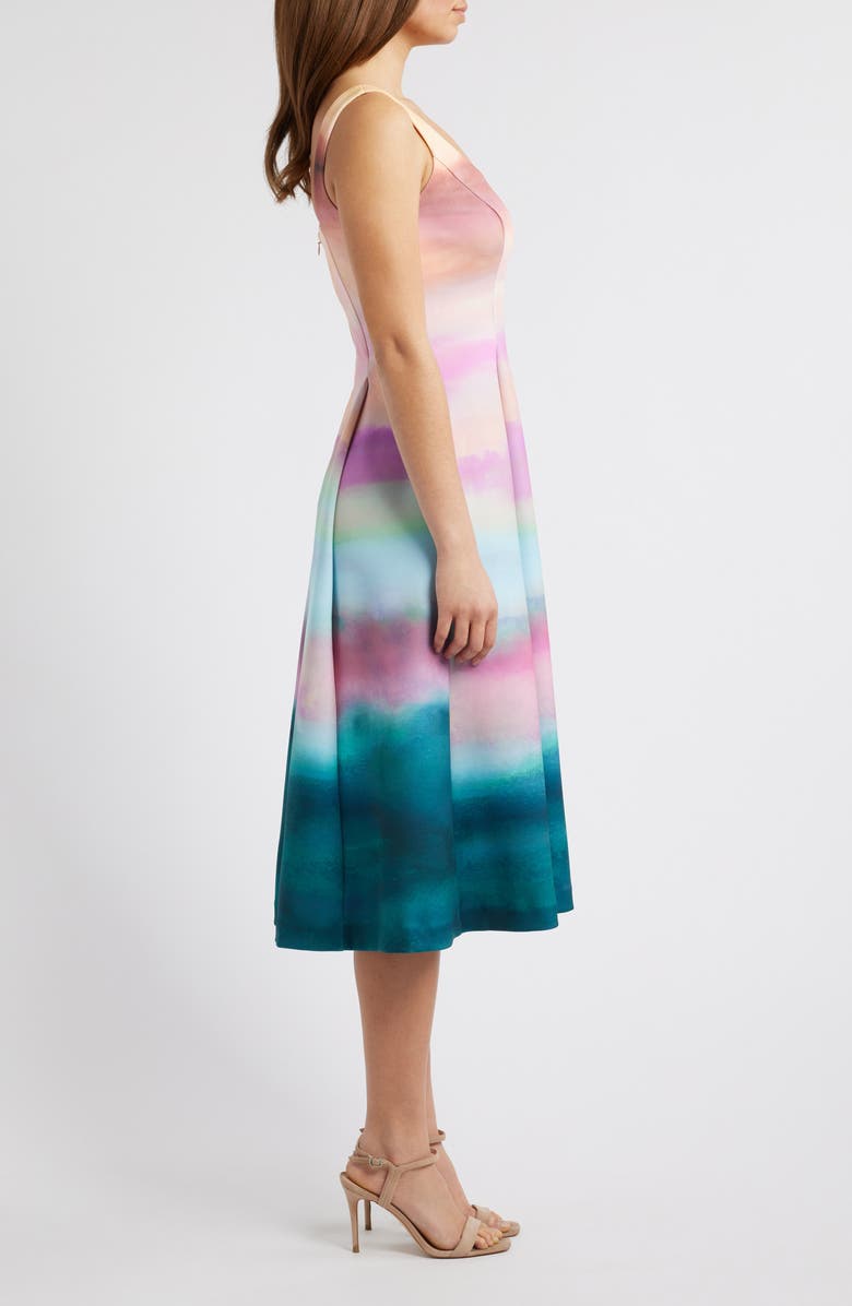 Vince Camuto Scuba Knit Fit & Flare Cocktail Dress, Alternate, color, Multi