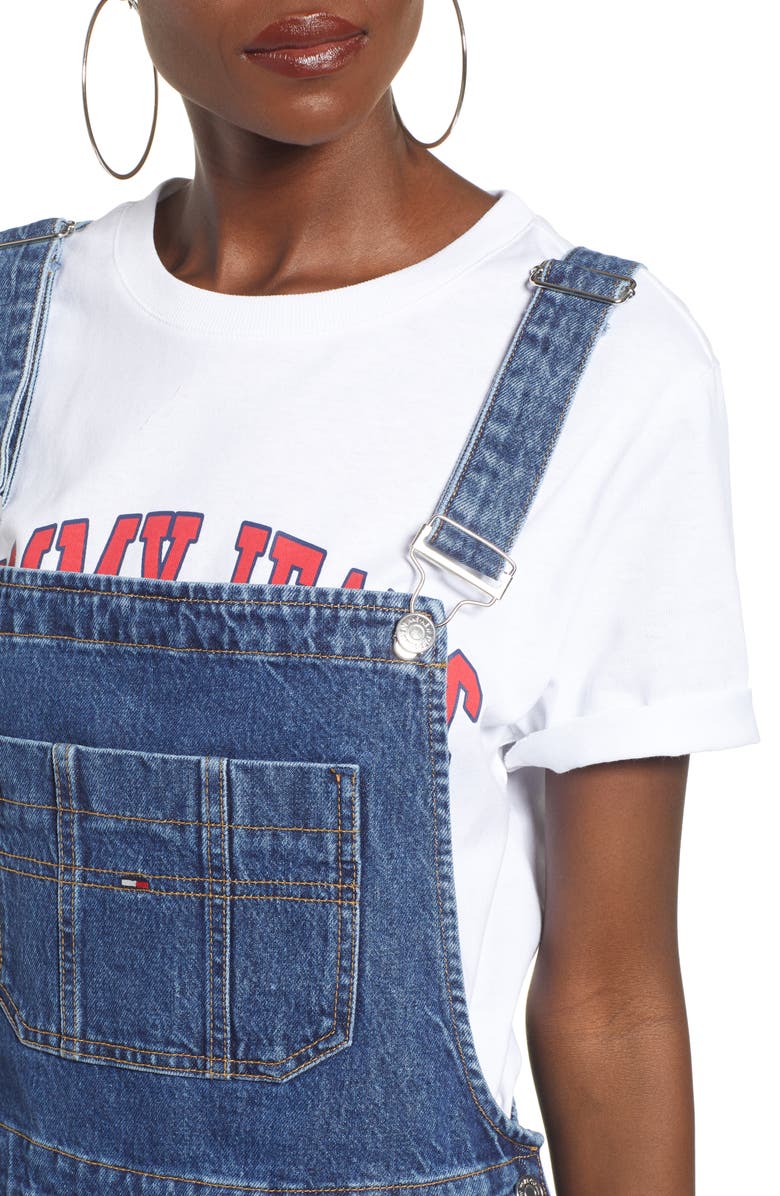 TOMMY JEANS TJW Denim Dungaree Dress, Alternate, color,