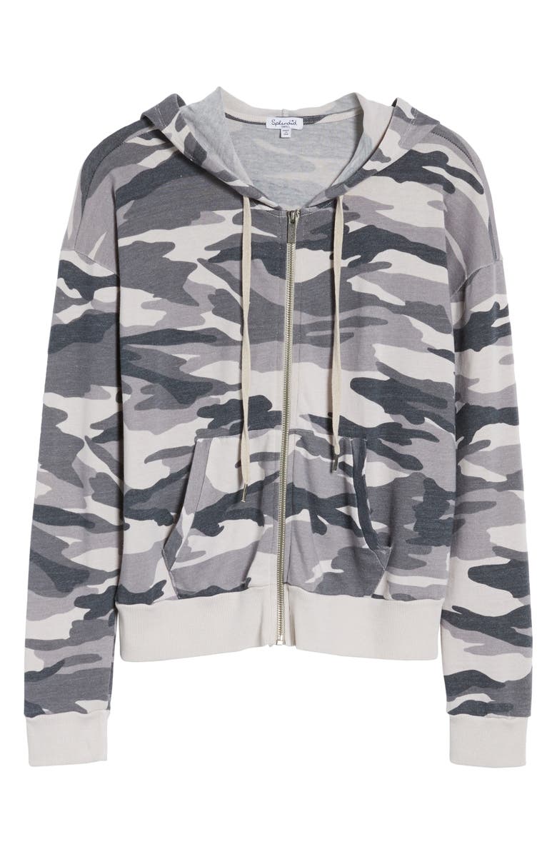 Splendid Active Camo Zip Hoodie, Alternate, color,