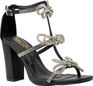 CHASE AND CHLOE Rhinestone Bow T-Strap Sandal