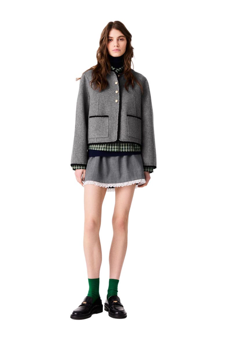 Short double-faced coat, Main, color, Light grey