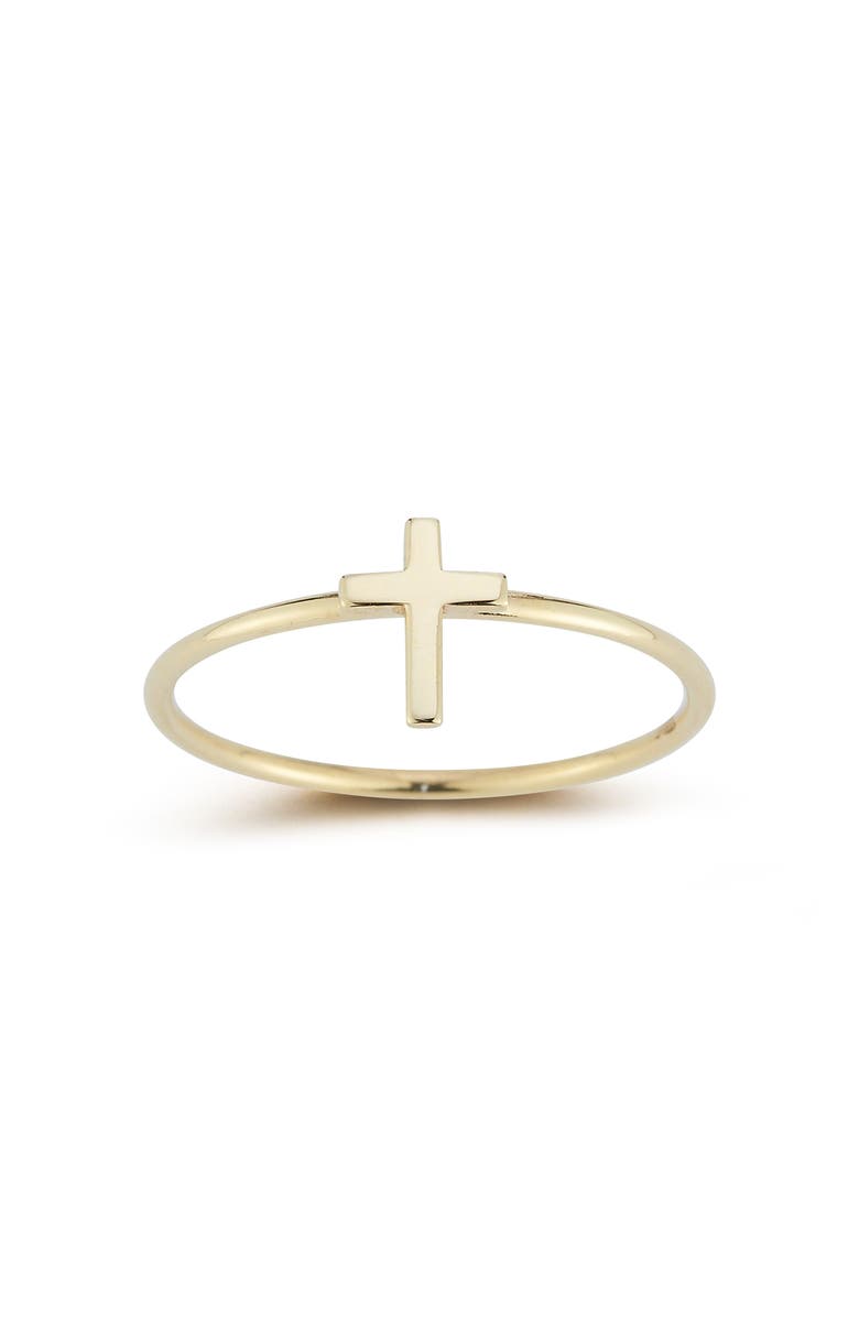 Ember Fine Jewelry 14K Gold Cross Ring, Main, color, 