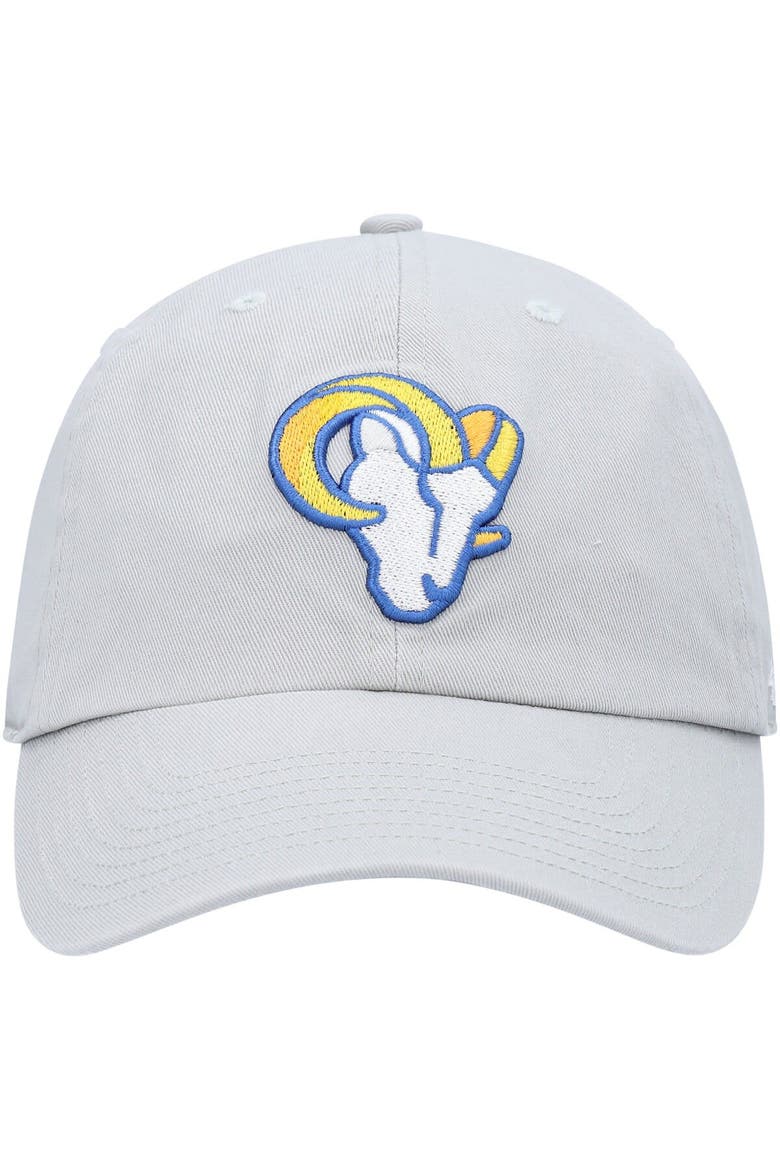Men's '47 Gray Los Angeles Rams Logo Clean Up Adjustable Hat, Alternate, color, Gray