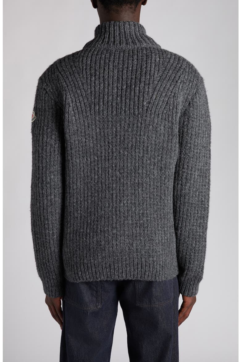Alpaca Blend Full Zip Cardigan, Alternate, color, DARK GRAY MELANGE