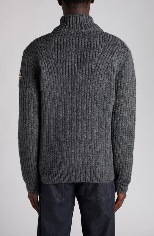Moncler Alpaca And Wool Zip-up Cardigan In Gray