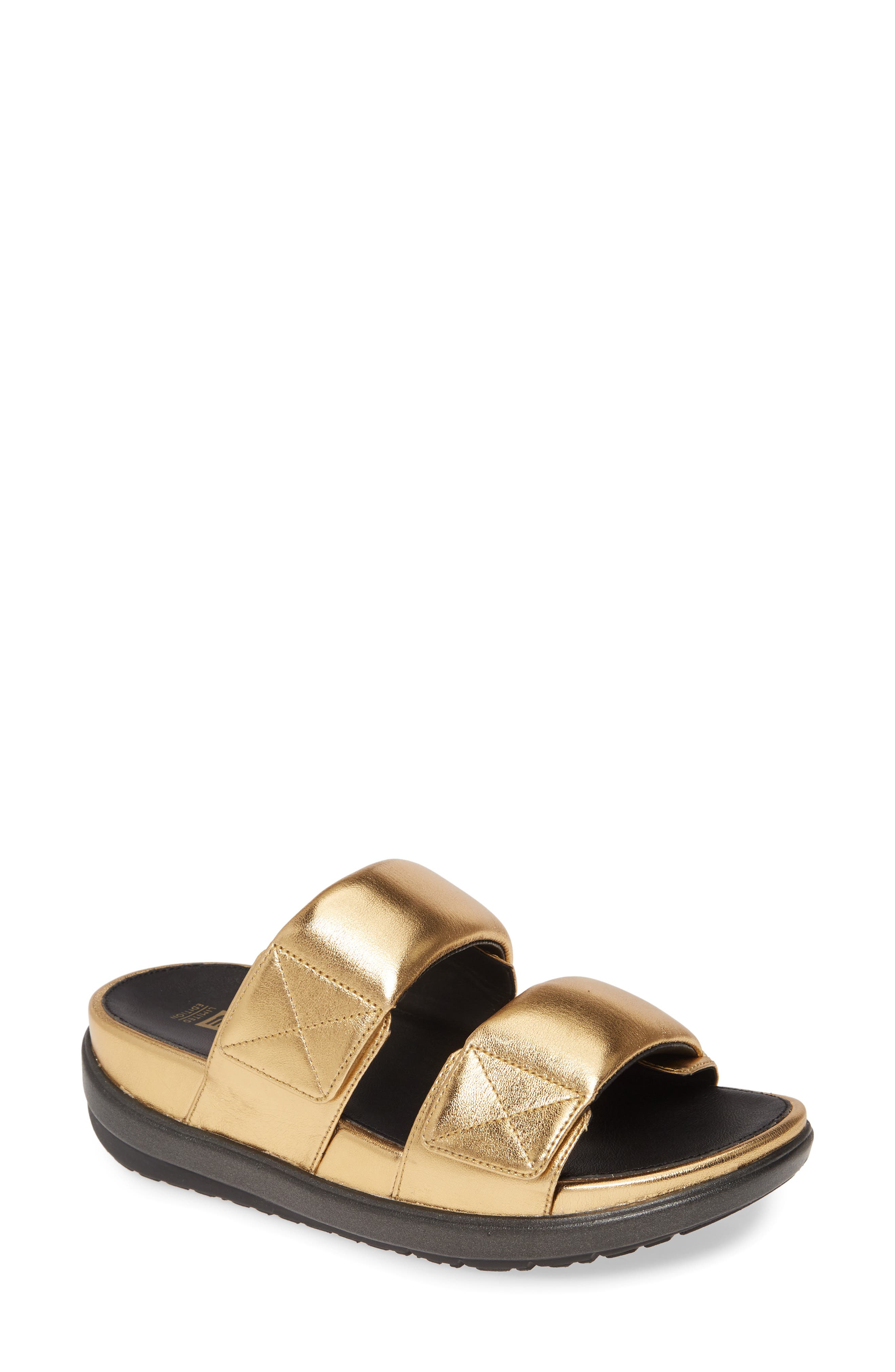 Loosh Luxe Slide Sandal, Main, color, ARTISAN GOLD LEATHER