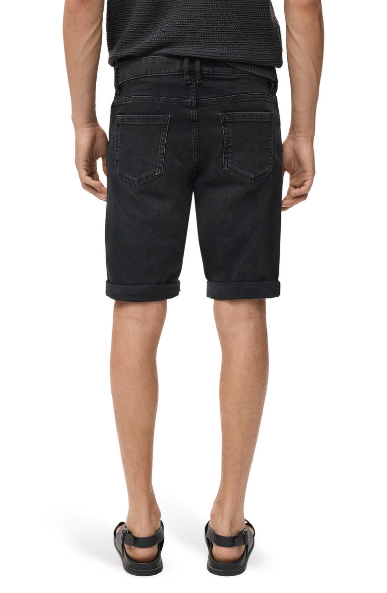 MANGO Slim Fit Denim Bermuda Shorts, Alternate, color, Black Denim