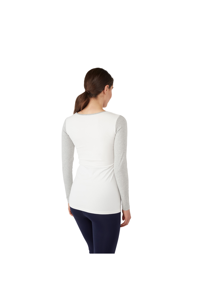 Modern Eternity Maternity Charlotte Long Sleeve Nursing & Maternity Top, Alternate, color, Eggshel Grey Mix