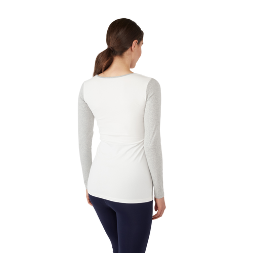 Modern Eternity Maternity Charlotte Long Sleeve Nursing & Maternity Top In Gray