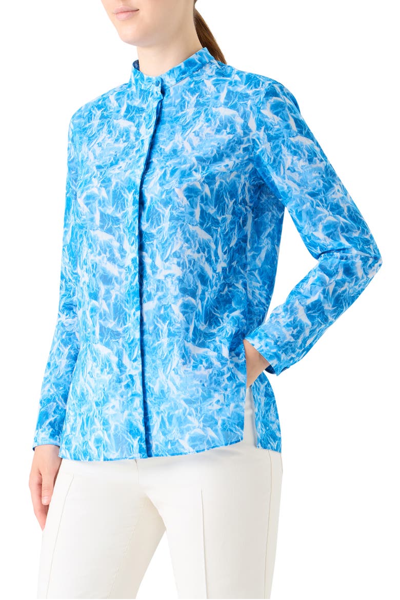 Whitecaps Cotton Voile Button-Up Shirt, Alternate, color, TWILIGHT-ECRU