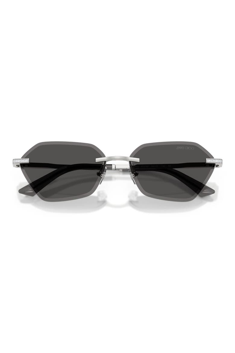Abby 58mm Irregular Sunglasses, Alternate, color, SILVER / DARK GREY