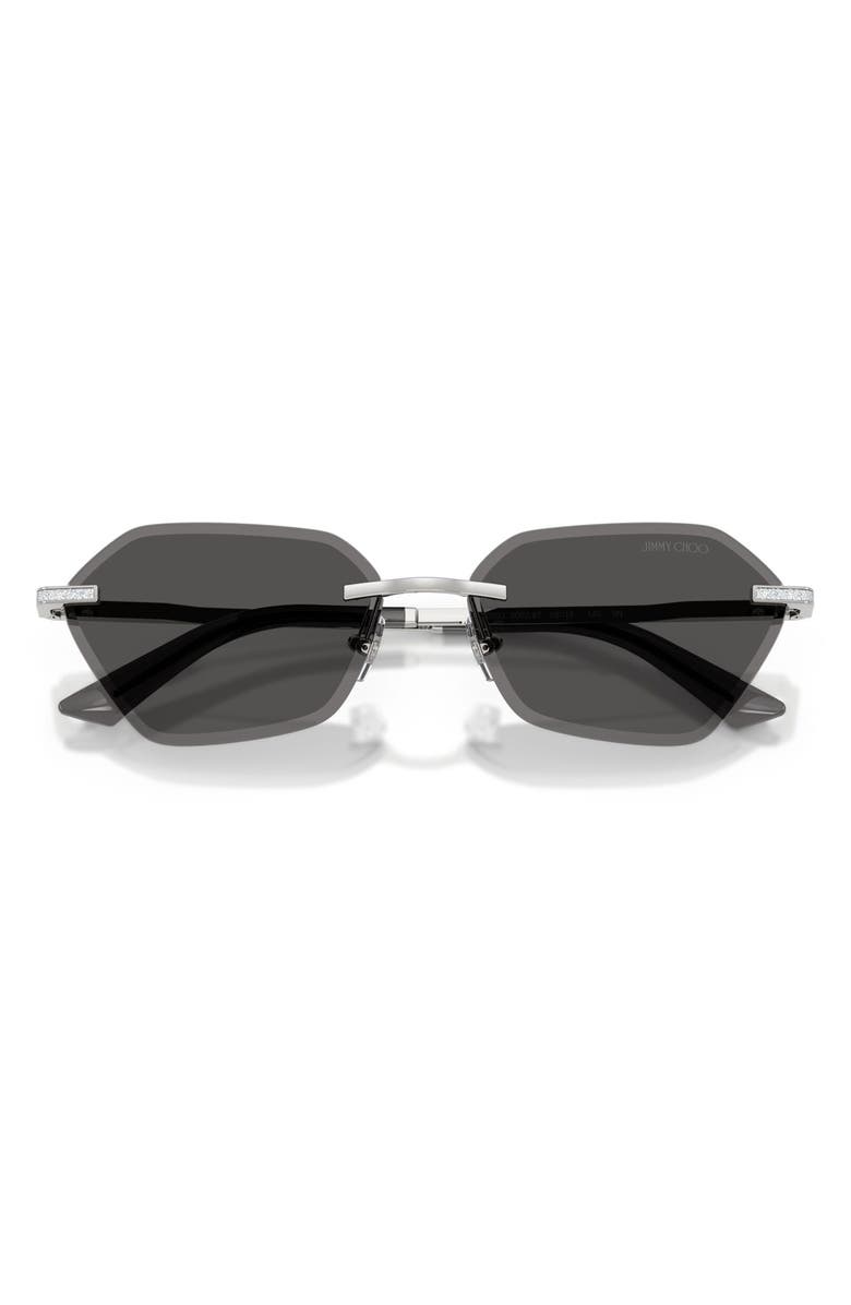 Jimmy Choo Abby 58mm Irregular Sunglasses, Alternate, color, Silver / Dark Grey