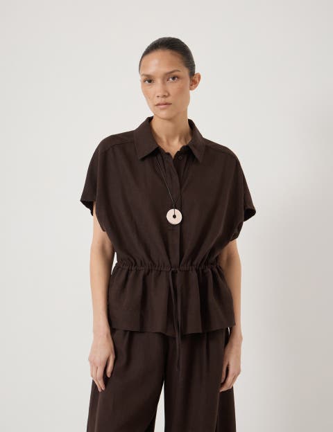 Mirai Linen Blend Short Sleeve Shirt