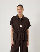 Hush Mirai Linen Blend Short Sleeve Shirt