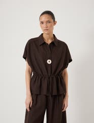 Hush Mirai Linen Blend Short Sleeve Shirt