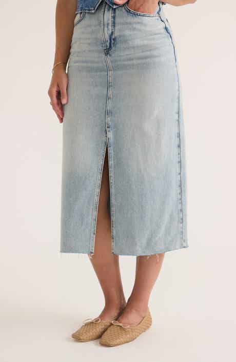 Fawn Denim Midi Skirt