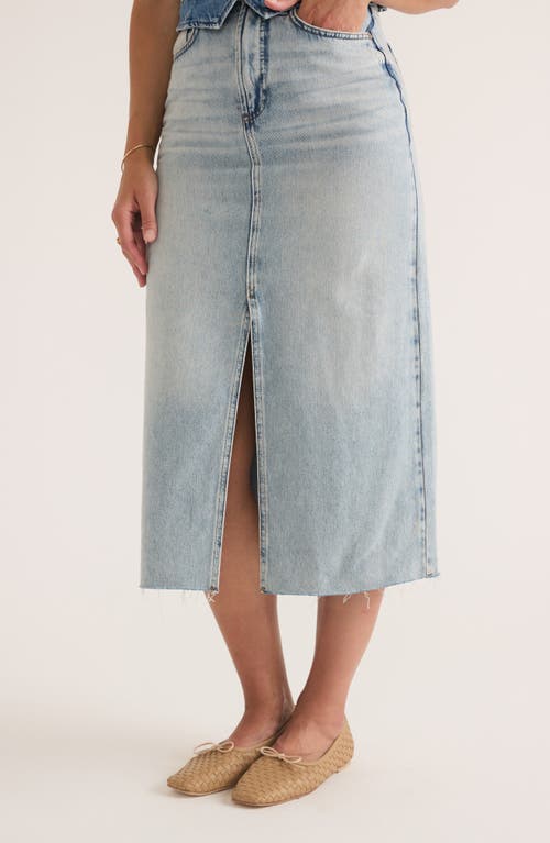 Marine Layer Fawn Denim Midi Skirt In Medium Wash