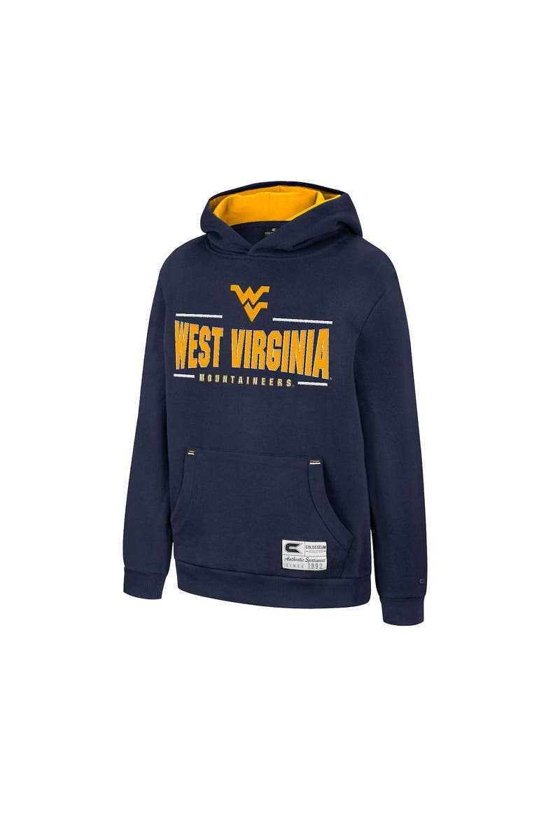Youth Colosseum Navy West Virginia Mountaineers Lead Guitarists Pullover Hoodie, Alternate, color, Navy