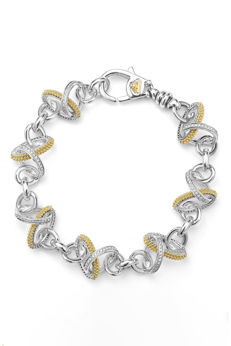 Caviar Lux Diamond Link Bracelet, Alternate, color, TWO-TONE