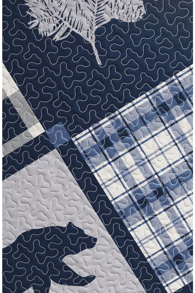 Lodge Patchwork Quilt Set, Alternate, color, NAVY / GREY