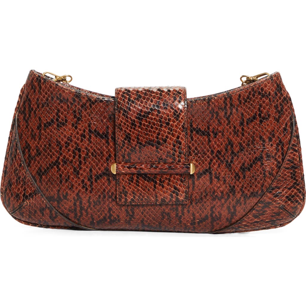 Jimmy Choo Bar Slim Snakeskin Embossed Leather Clutch