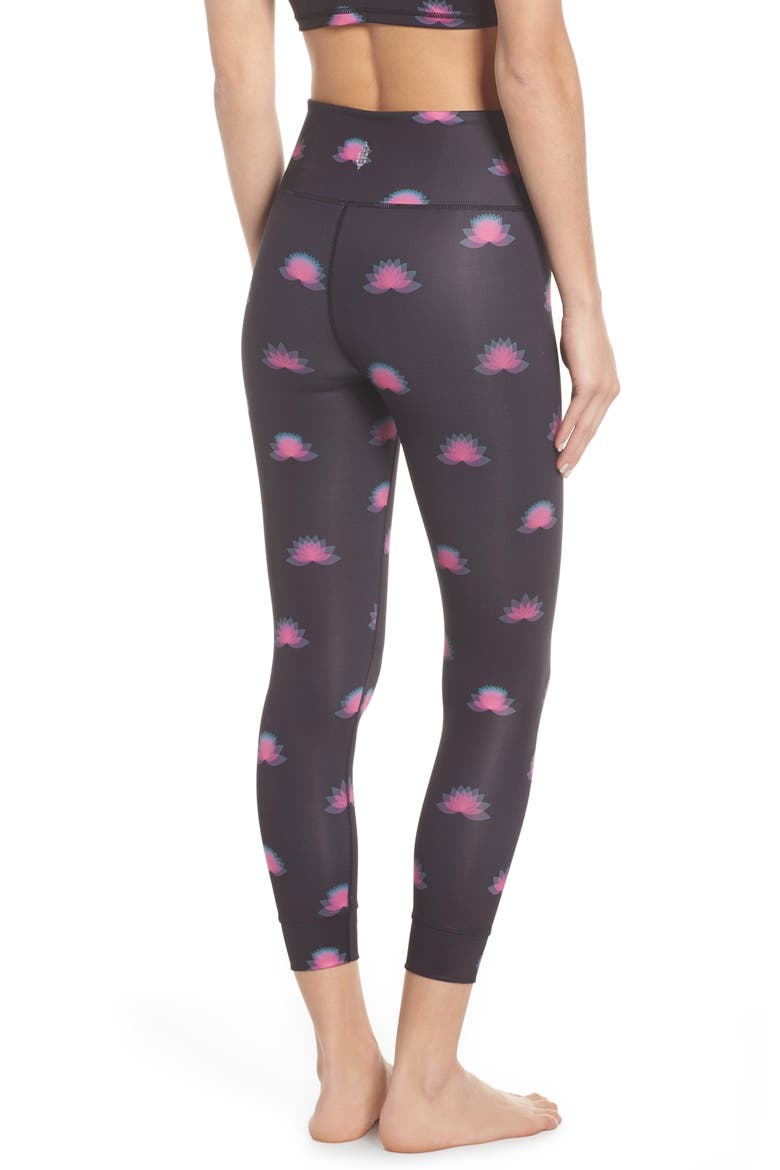 Free People FP Movement High Waist Lotus Leggings, Alternate, color, BLACK