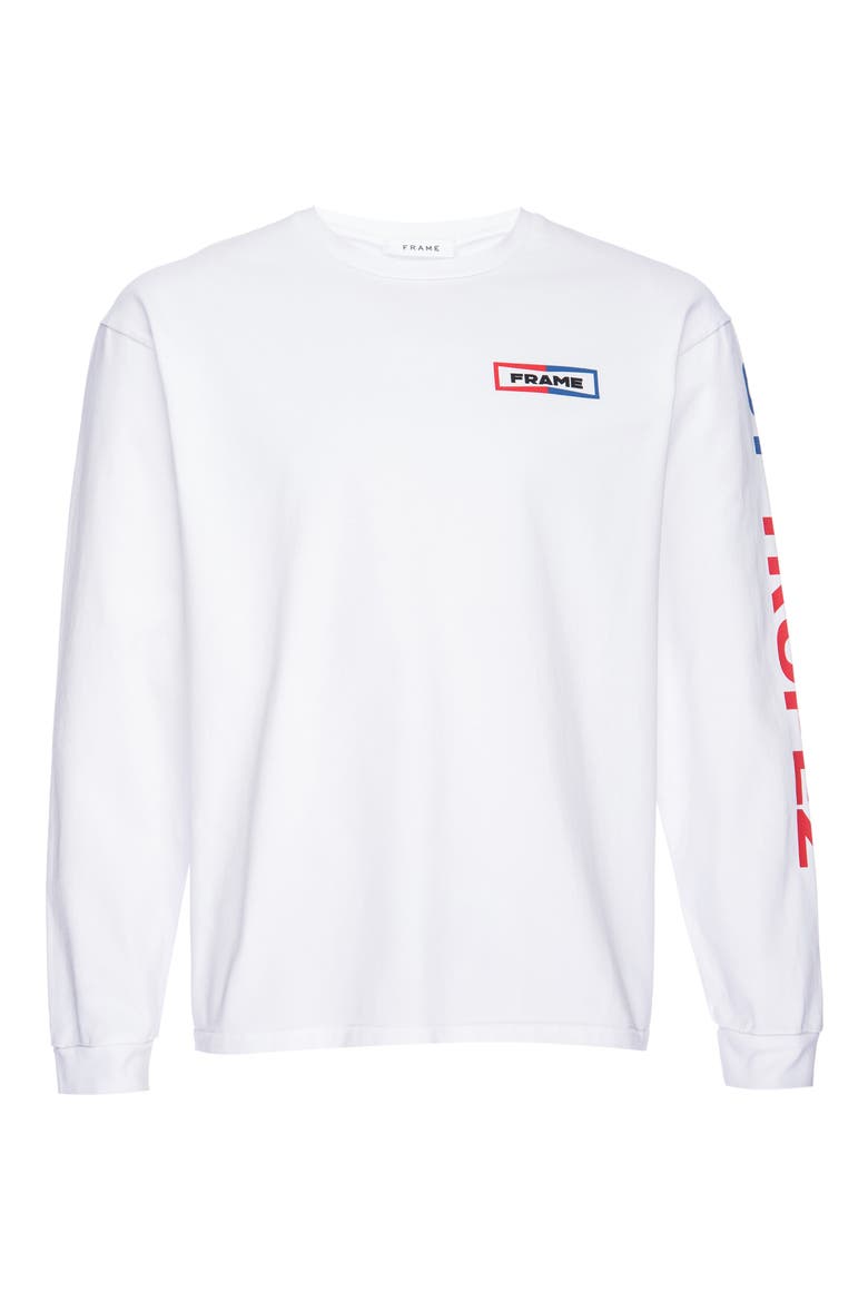 La Plage Long Sleeve T-Shirt, Main, color, BLANC