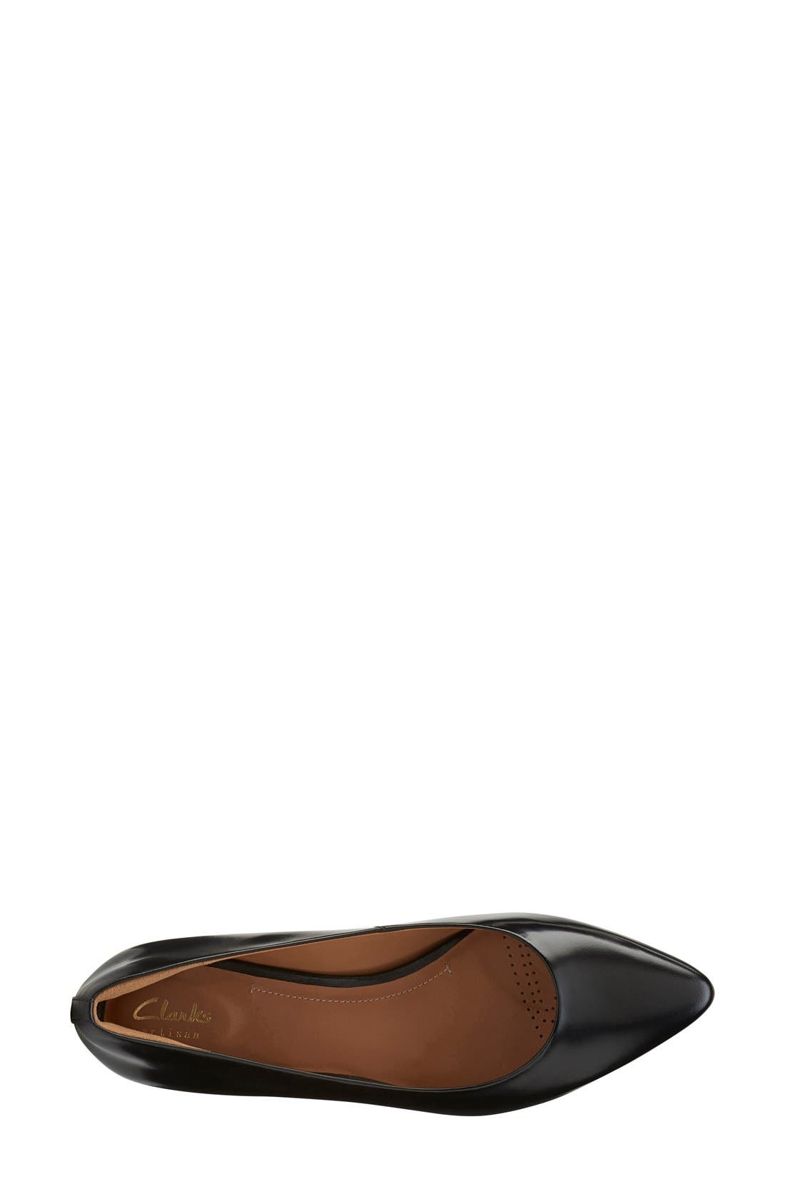 'Corabeth Abby' Pointy Toe Flat, Alternate, color, BLACK LEATHER