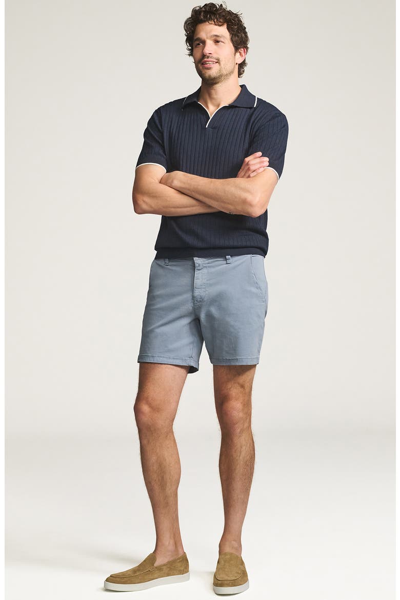 Hampton Slim Fit Twill Chino Shorts, Alternate, color, BLUE ASHES TWILL